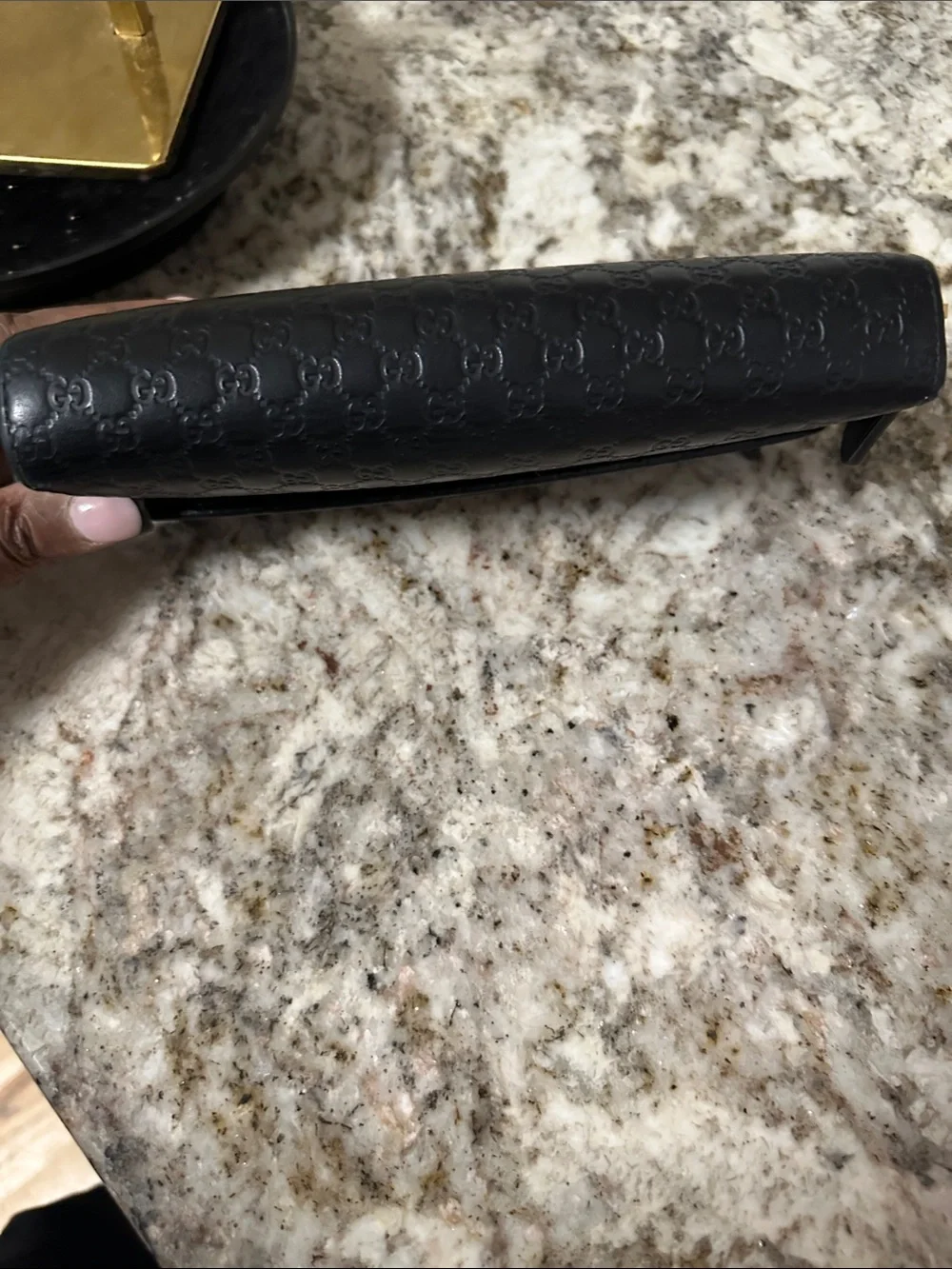 Gucci Black Embossed GG Leather Wallet. PREOWNED. - Picture 4 of 15